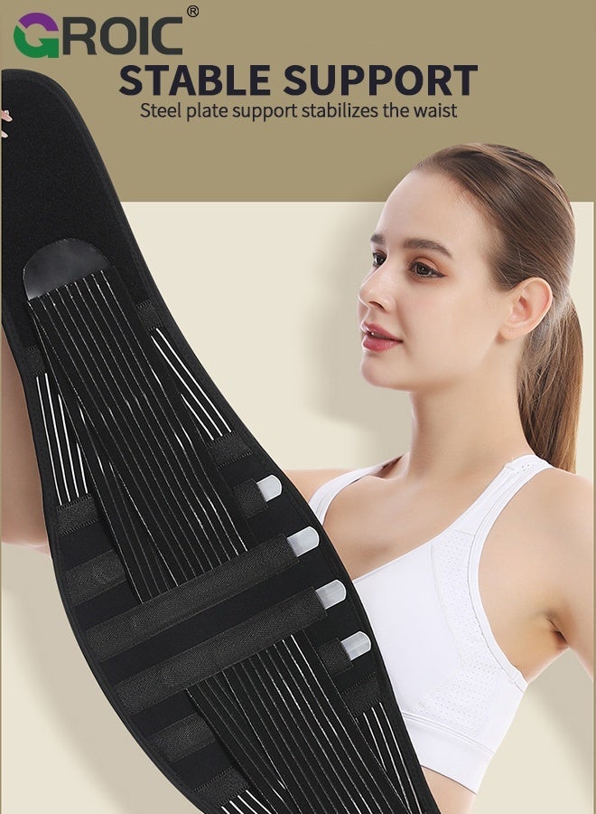 GROIC Heated Back Braces, Back Support Belt with Magnet,Lumbar Support Belt, Self Heating Lower Support Back Braces for Lower Pain Relief, Adjustable Lumbar Support Belt for Herniated Disc,Sciatica,Scoliosis(M) - Image 5