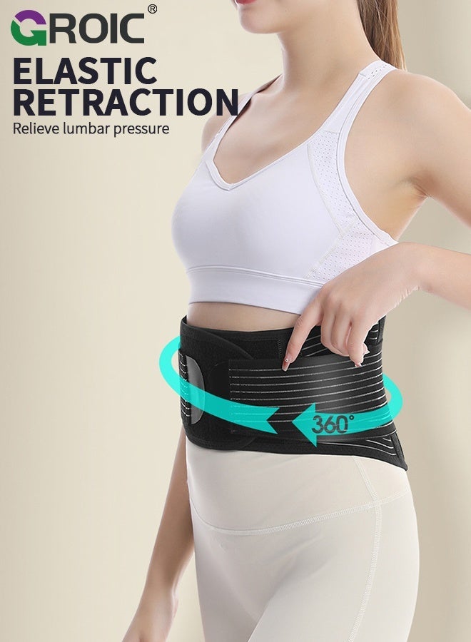 GROIC Heated Back Braces, Back Support Belt with Magnet,Lumbar Support Belt, Self Heating Lower Support Back Braces for Lower Pain Relief, Adjustable Lumbar Support Belt for Herniated Disc,Sciatica,Scoliosis(M) - Image 2