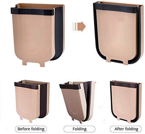 GLOWICK Kitchen Cabinet Door Hanging Trash Can Collapsible Dust Bin Wall Mounted Folding Trash Bin Foldable Garbage Can Waste Bins Room Car Waste Box Kitchen Tools 1Pcs - Image 3