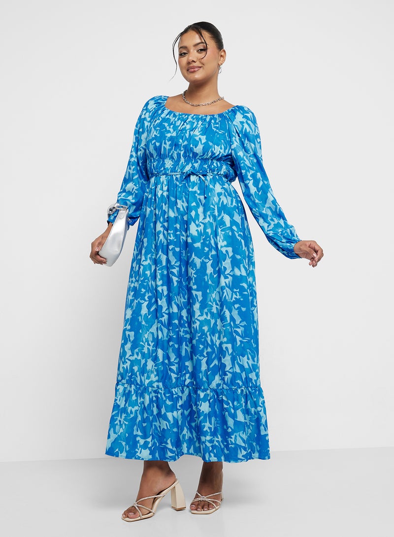 Ginger Plus Printed Tiered Maxi Dress - Image 1