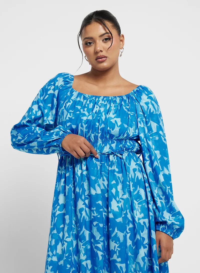 Ginger Plus Printed Tiered Maxi Dress