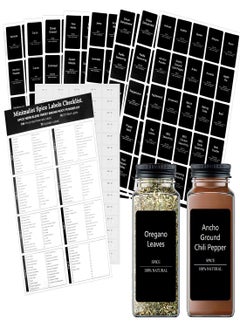 Excefore Spice Jar Labels 275 Minimalist Matte Black Kitchen Labels for Jars Pre-Printed Pantry Label Stickers Waterproof Self-Adhesive Spice Container Labels for Pantry Organization Storage  - Image 1