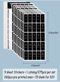 Excefore Spice Jar Labels 275 Minimalist Matte Black Kitchen Labels for Jars Pre-Printed Pantry Label Stickers Waterproof Self-Adhesive Spice Container Labels for Pantry Organization Storage  - Image 3