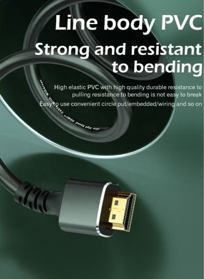 كابل HDMI 8K، كابل عرض خفيف الوزن ومحمول، كابل بيانات اتصال متين من ذكر إلى ذكر لشاشة عرض الكمبيوتر والتلفزيون، (قطعة واحدة، طول 1 متر) - Image 3