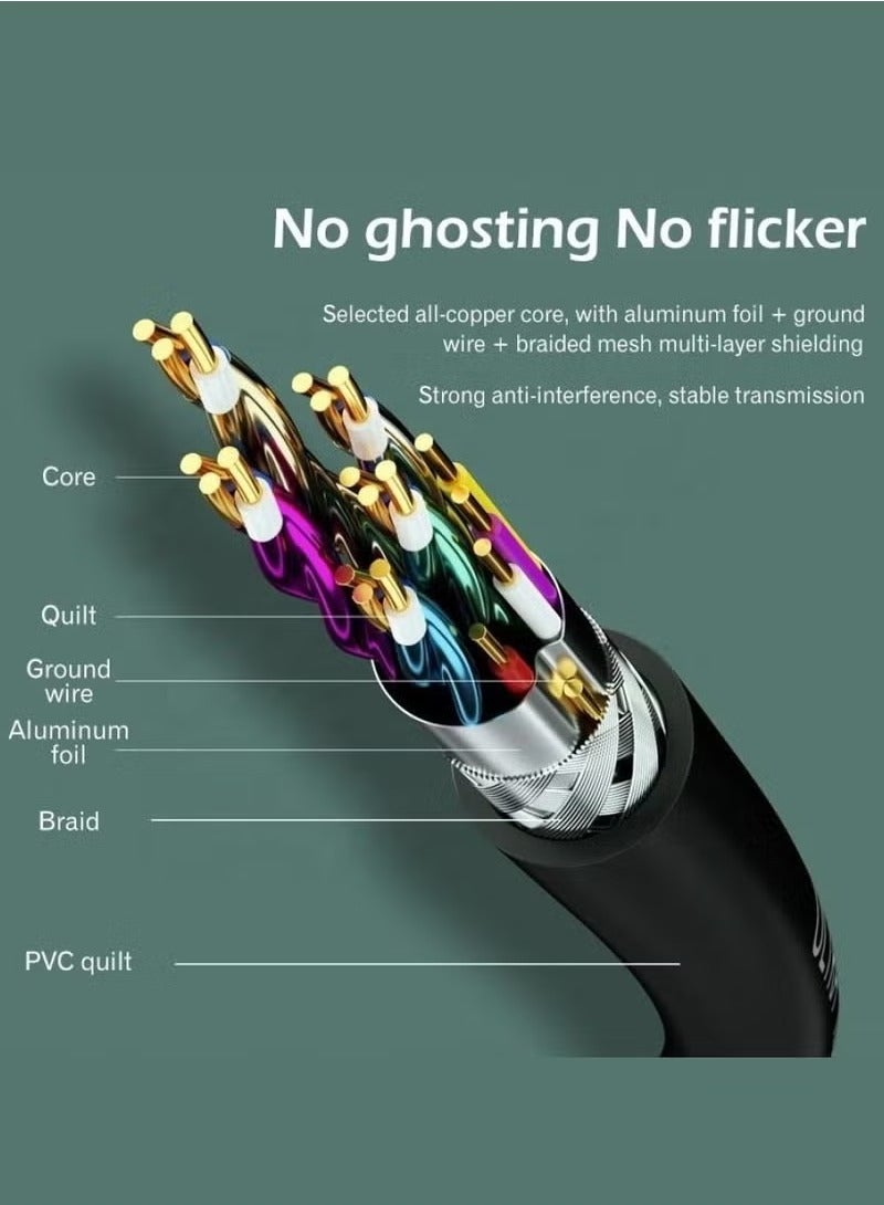 كابل HDMI 8K، كابل عرض خفيف الوزن ومحمول، كابل بيانات اتصال متين من ذكر إلى ذكر لشاشة عرض الكمبيوتر والتلفزيون، (قطعة واحدة، طول 1 متر) - Image 2