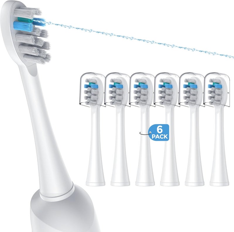 6 Pack Toothbrush Replacement Heads Compatible with WaterPik Sonic Fusion 2.0 - Image 1