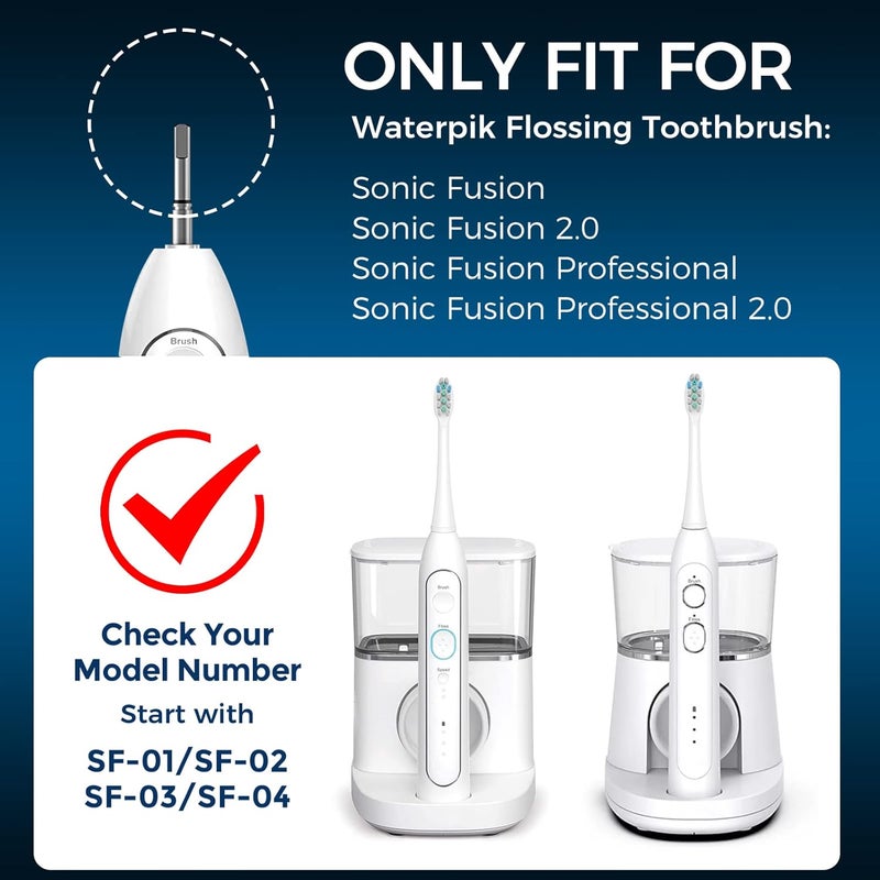 6 Pack Toothbrush Replacement Heads Compatible with WaterPik Sonic Fusion 2.0 - Image 2