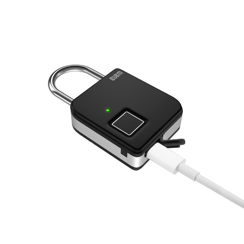 BUBM Smart Fingerprint Padlock Portable Intelligent Lock For Luggage and Travel Black - Image 4