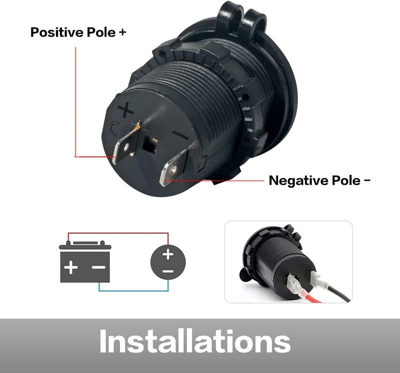 VARGTR 12V Cigarette Lighter Socket with Waterproof Plug - Image 5
