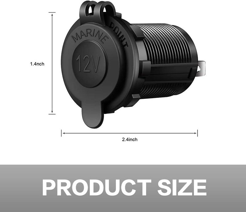 VARGTR 12V Cigarette Lighter Socket with Waterproof Plug - Image 3
