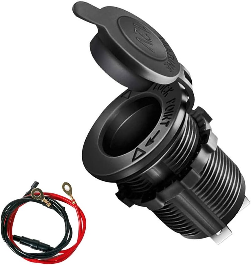 VARGTR 12V Cigarette Lighter Socket with Waterproof Plug - Image 1
