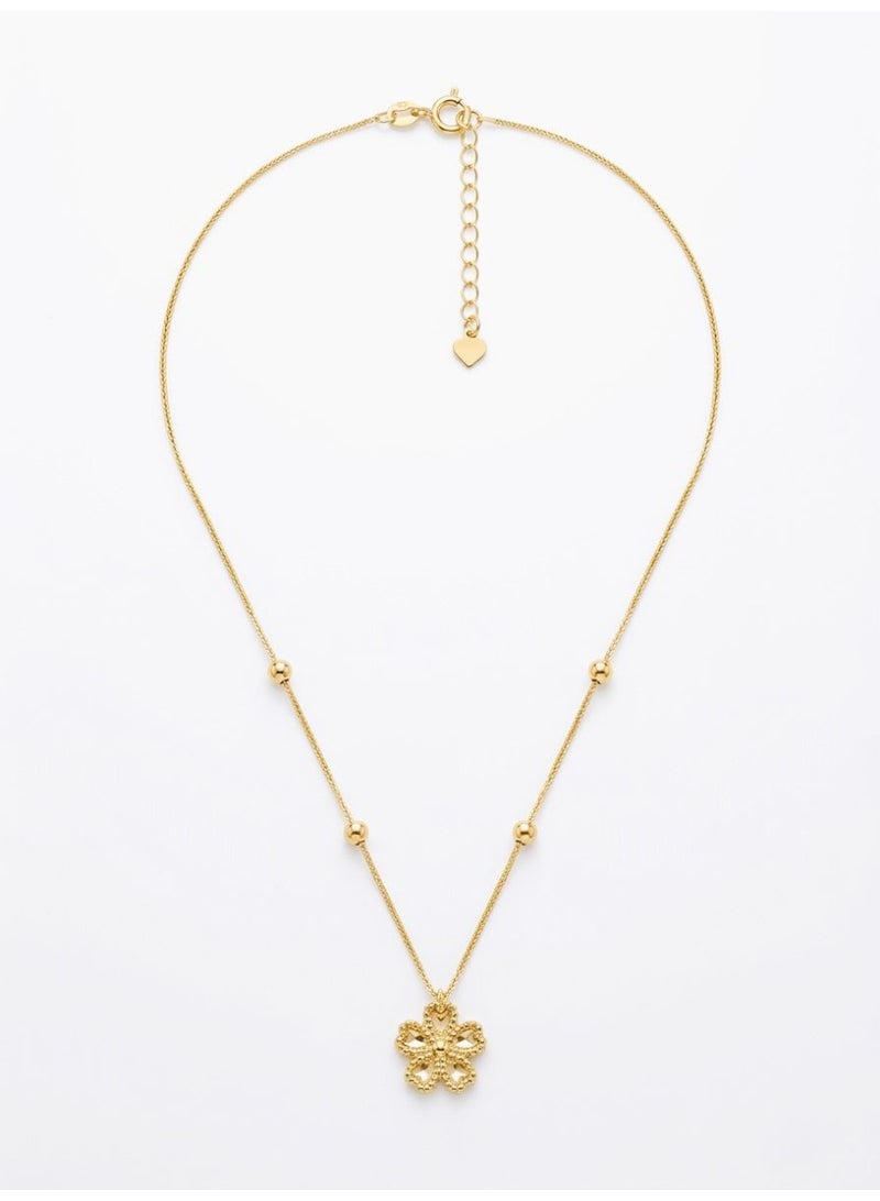 The Intermix Gems Gold Four Leaf Flower Necklace 18K - Image 1