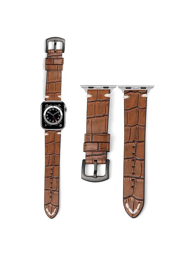 NIBEMINENT Replacement Band for Apple Watch Series 6/SE/5/4/3/2/1 Brown - Image 1