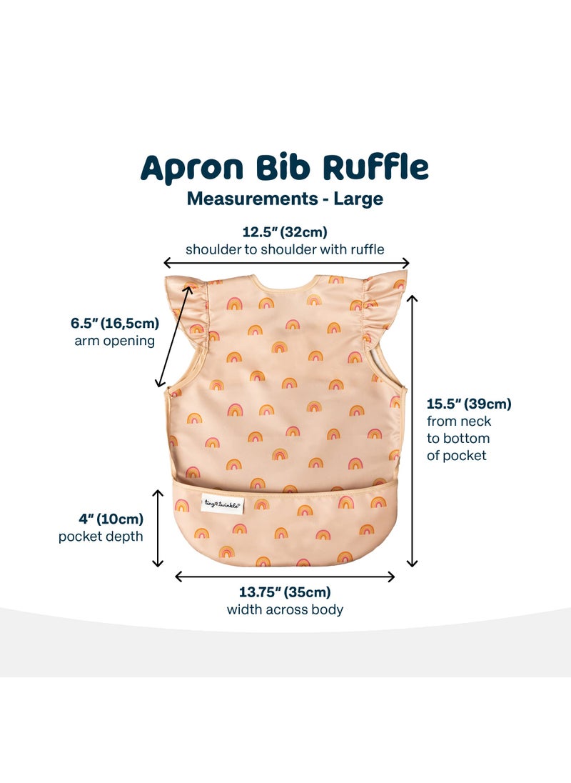 Tiny Twinkle Tiny Twinkle Mess Proof Baby Bib - Waterproof Apron Machine Washable PVC, BPA, & Phthalate Free Great Travel for Eating Food Bibs (Boho Rainbow, Small 6-24 Months)  - Image 5