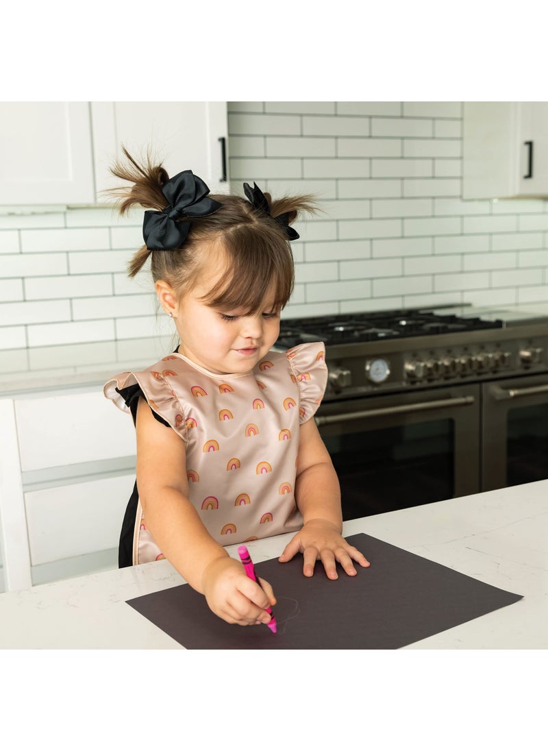 Tiny Twinkle Tiny Twinkle Mess Proof Baby Bib - Waterproof Apron Machine Washable PVC, BPA, & Phthalate Free Great Travel for Eating Food Bibs (Boho Rainbow, Small 6-24 Months)  - Image 4
