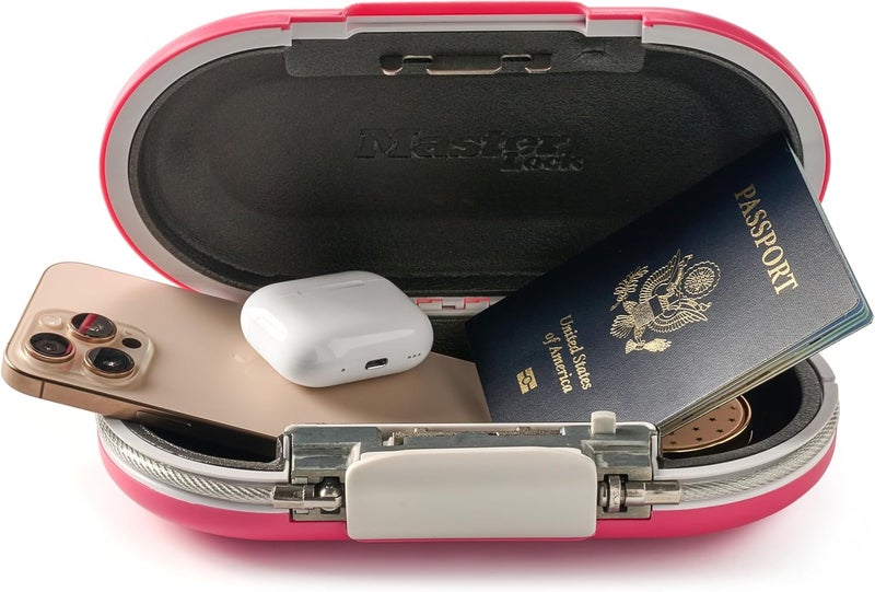 Master Lock Pink Portable Personal Safe with Set Your Own Combination - 23cm x 13.5cm x 6.4cm - Image 1