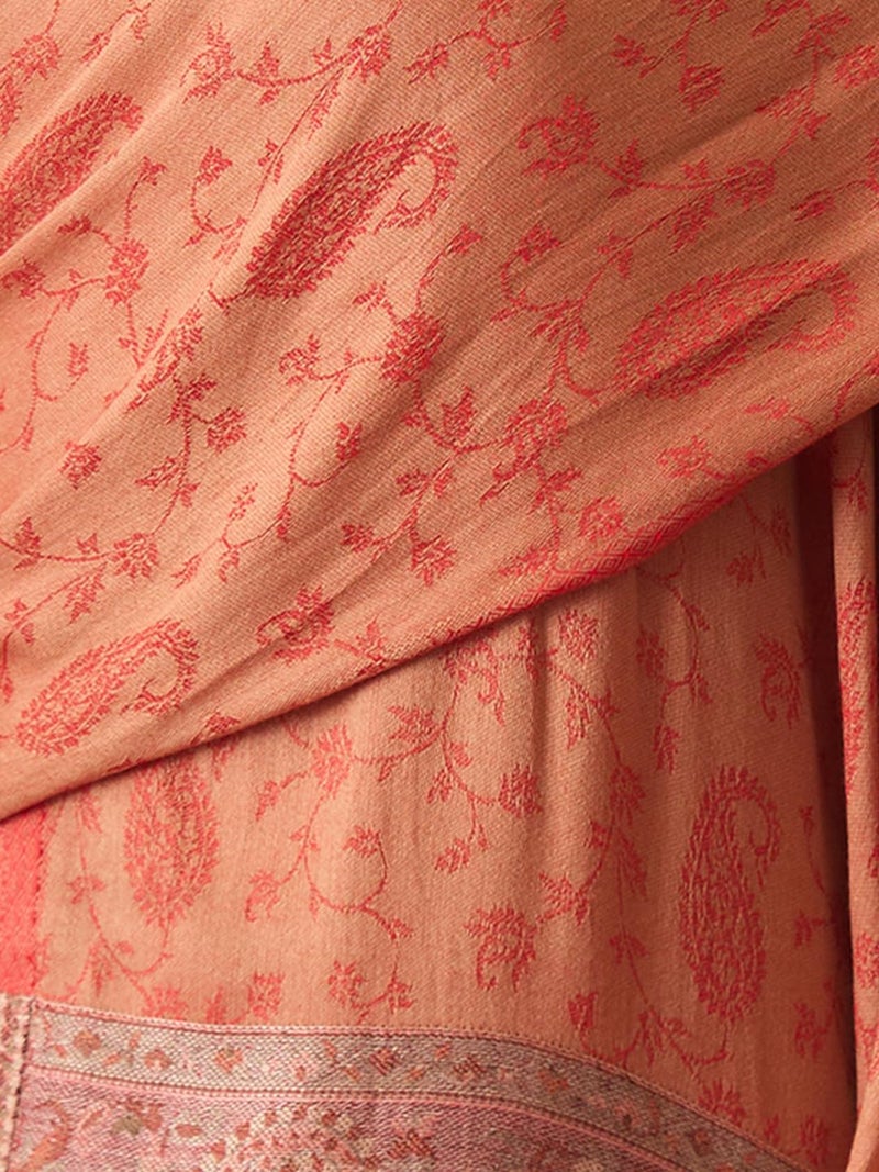 Pashmoda Women Gulpari Kaani Stole, Authentic Kashmiri Luxury Pashmina Style Shawl, Stole, (Size 28x80 Inches, Red Color) MAVST06 - Image 5