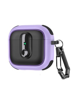 For Apple Airpods Pro2 Earphone Shell Electroplated With Switch Bluetooth Protective Cover Creative Airpods 4-Color:Black Purple-Applicable Models:Airpods 1/2 Generation