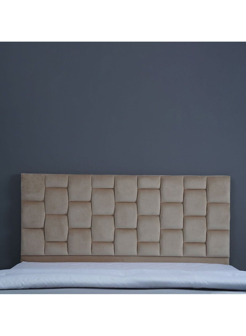 Karnak Estorn Upholstered Velvet Bed Frame Bedroom Furniture Strong And Sturdy Modern Design Wooden Bed | Quiet & Comfortable Bed (King - 180x200cm, Beige) - Image 5