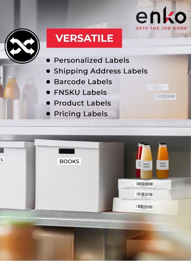 enKo Products White - Address, Mailing, Shipping & Barcode Blank Labels for Laser and Inkjet Printers (Self Adhesive) 1 x 2-5/8" - Image 4