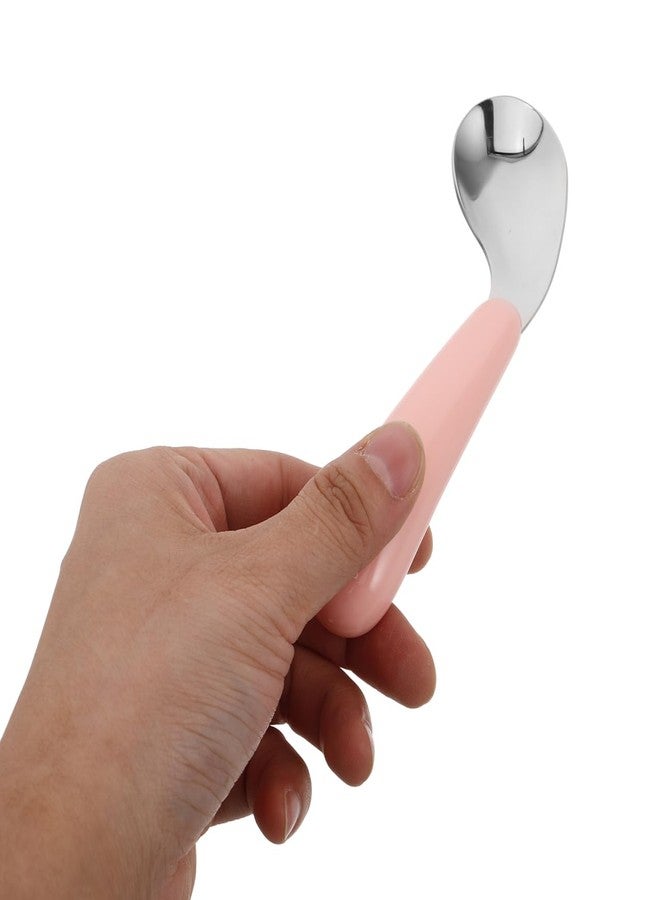 JECOMPRIS Curved Toddler Spoon and Fork Set: Training Utensils for Independent Meals Silverware for Weaning (5.03 Inch) - Image 3
