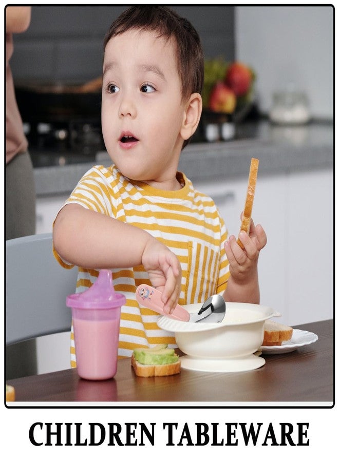 JECOMPRIS Curved Toddler Spoon and Fork Set: Training Utensils for Independent Meals Silverware for Weaning (5.03 Inch) - Image 5