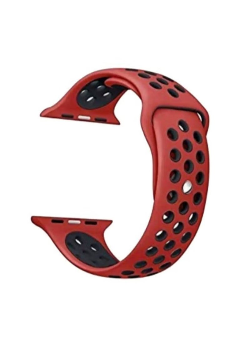 فيسوس شريط استبدال السيليكون الناعم لسلسلة Apple Watch Series 2/1 Red/Black
