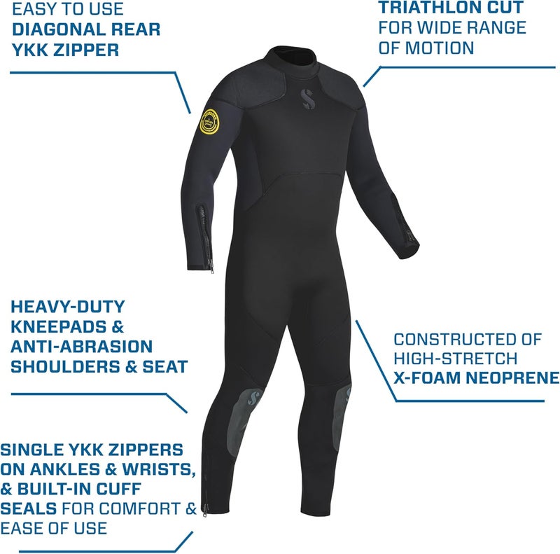 SCUBAPRO Oneflex Steamer Mens Diving Wetsuit 7mm Back Zip XFoam Neoprene 3XL - Image 5