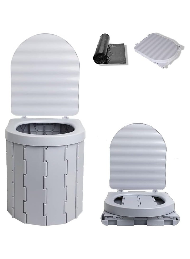 Portable Folding Toilet for Adults, Upgraded Camping Toilet, Portable Potty for Car Travel, Hiking, Construction Sites | Lightweight, Sturdy & Easy Clean Travel Toilet Commode  - Image 1