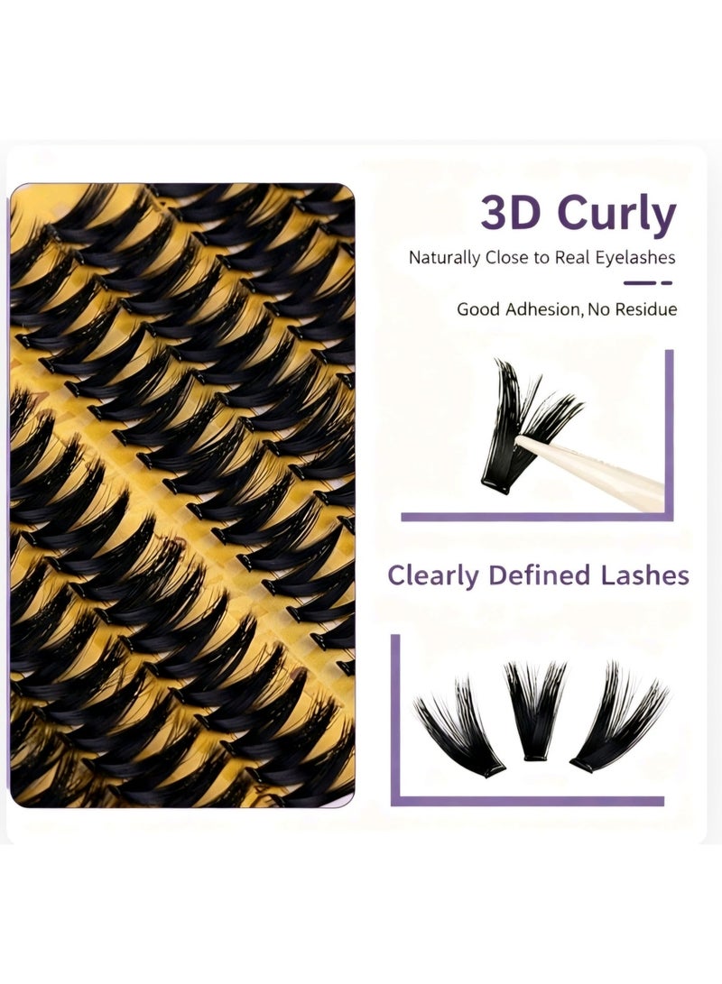 Gecomo Self Adhesive Eyelashes Clusters 200PCS Press On Lashes Clusters Kit Reusable Pre Glued Lashes, Mix 10-16mm Individual Lash Extension Kit with Lash Tweezers for Beginners - Image 2