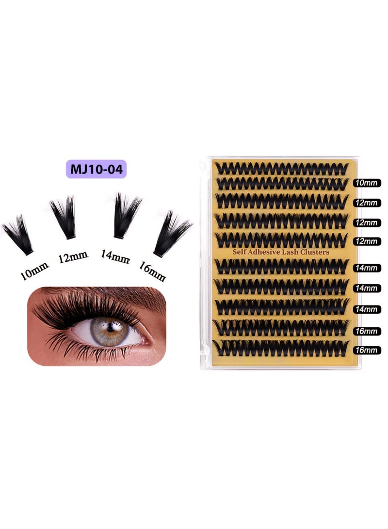 Gecomo Self Adhesive Eyelashes Clusters 200PCS Press On Lashes Clusters Kit Reusable Pre Glued Lashes, Mix 10-16mm Individual Lash Extension Kit with Lash Tweezers for Beginners - Image 4