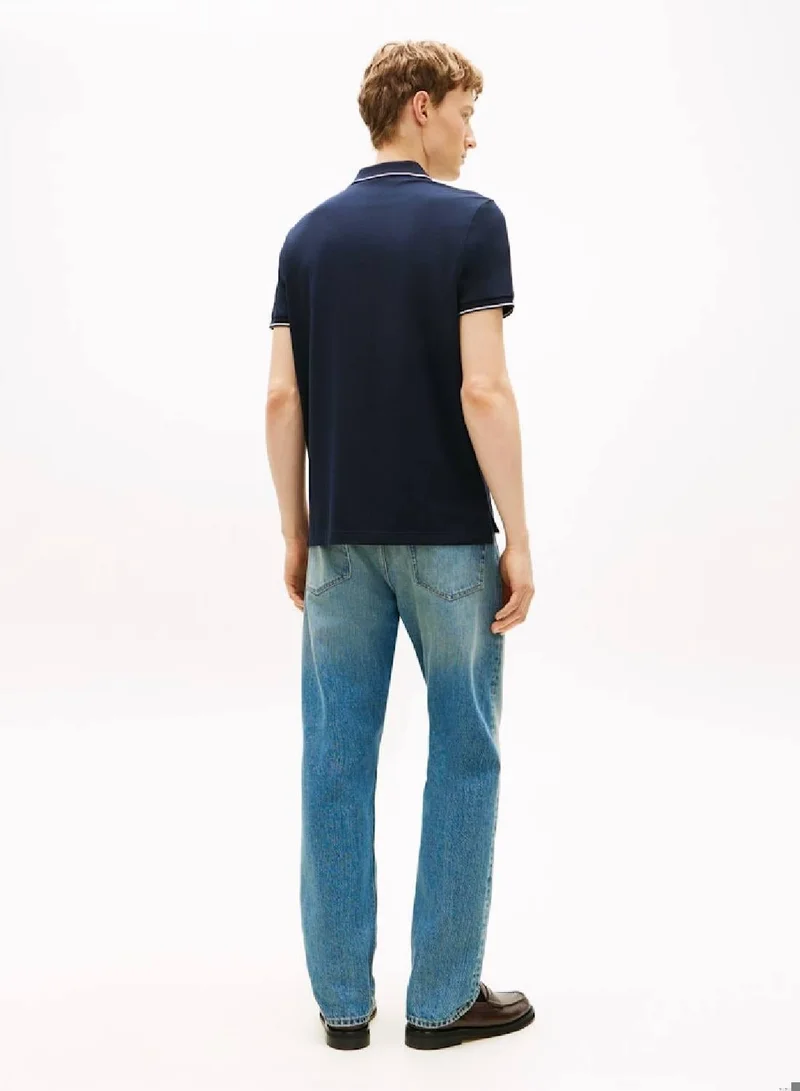 Tommy Hilfiger Navy Blue Performance TH Flex Regular Polo Shirt for Men | Best Price UAE