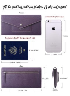 Women'S Wallet Leather Rfid Blocking Ultrathin Envelope Ladies Purse Travel Clutch With Id Card Holder And Phone Pocket Purple - pzsku/Z0D571D134D2E29755DE6Z/45/_/1714993022/69bb685c-dffc-45b6-bb23-b862b69bcdb7