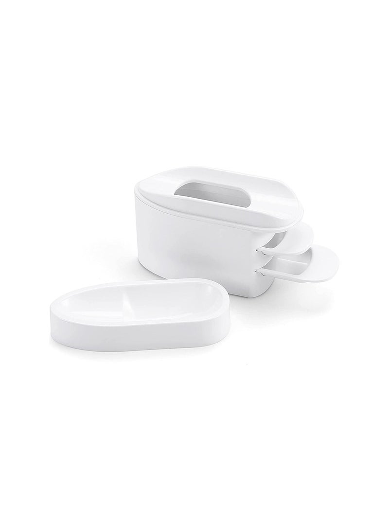brunson Dip Powder Recycling Tray Syste French Tip Dip Nail Tray Smile Line Mold, 2-in-1 Nail Art Tech Must Have Dipping Powder Glitter Holder Saver Tool and Soft Nail Dip Powder Brush - Image 1