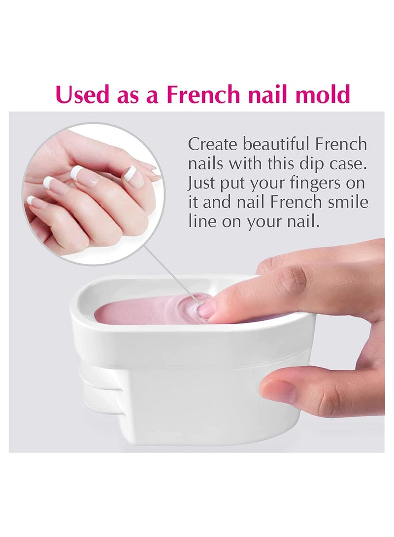 brunson Dip Powder Recycling Tray Syste French Tip Dip Nail Tray Smile Line Mold, 2-in-1 Nail Art Tech Must Have Dipping Powder Glitter Holder Saver Tool and Soft Nail Dip Powder Brush - Image 3