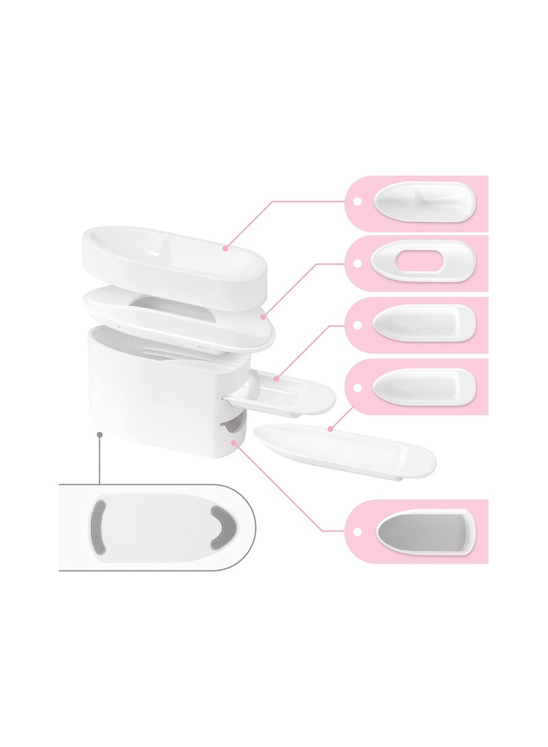 brunson Dip Powder Recycling Tray Syste French Tip Dip Nail Tray Smile Line Mold, 2-in-1 Nail Art Tech Must Have Dipping Powder Glitter Holder Saver Tool and Soft Nail Dip Powder Brush - Image 2