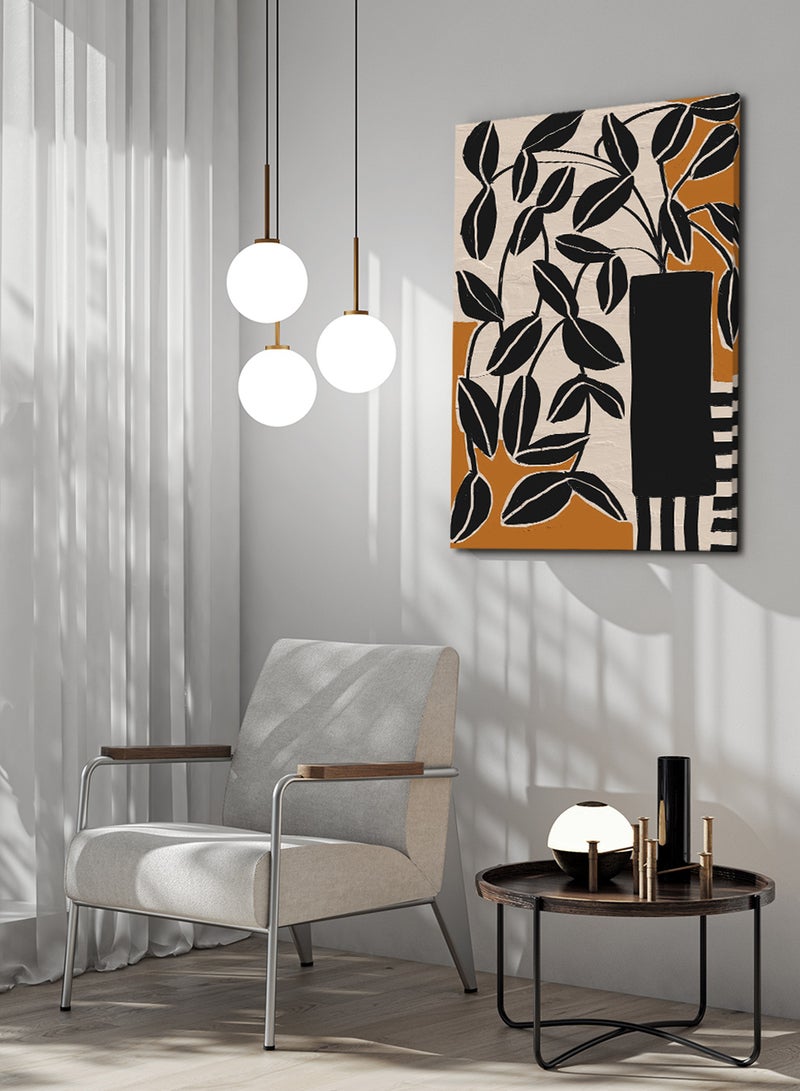 LOWHA Framed Canvas Wall Art Stretched Over Wooden Frame, Floral Pattern Painting - Image 3