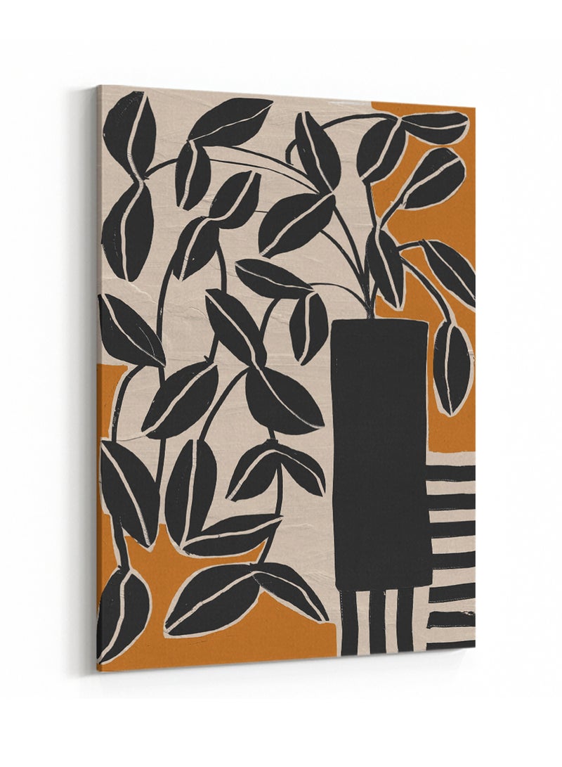 LOWHA Framed Canvas Wall Art Stretched Over Wooden Frame, Floral Pattern Painting - Image 4