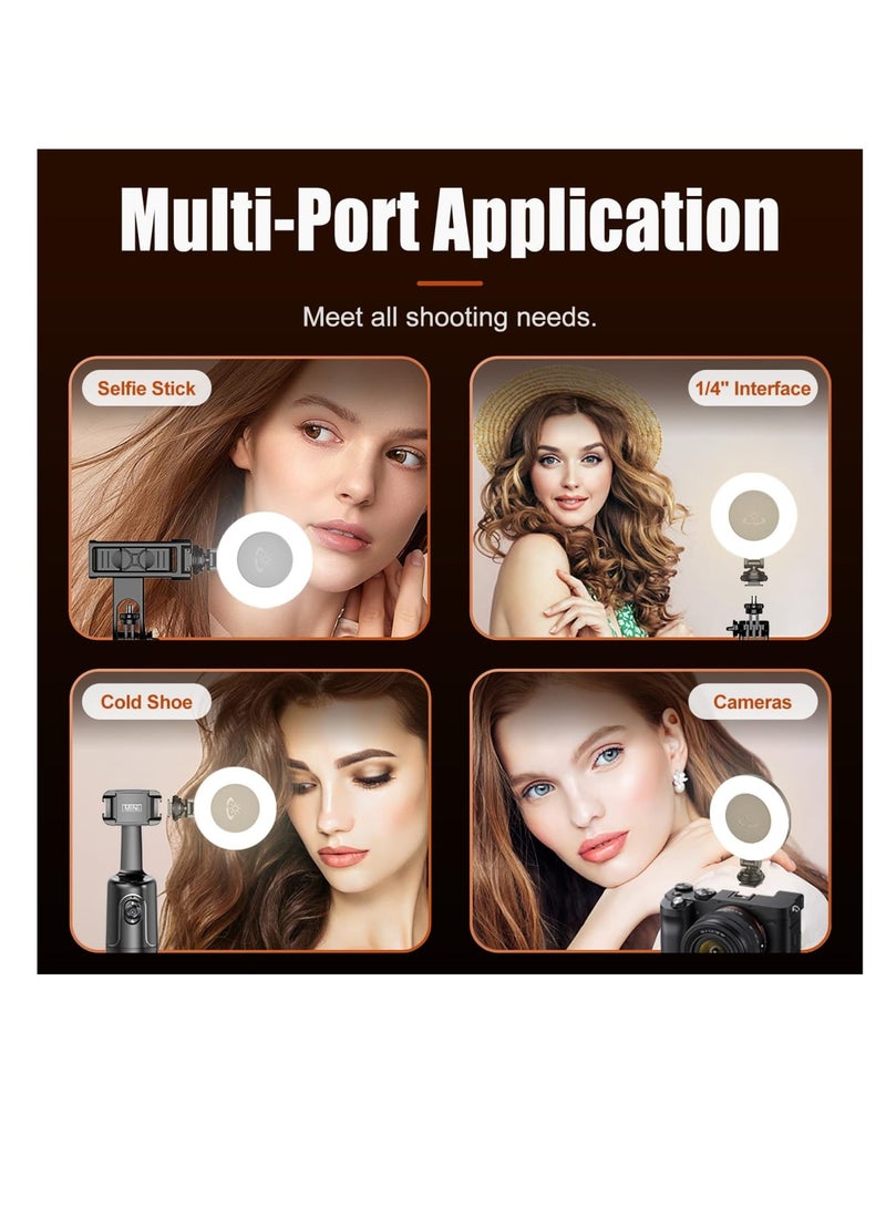 SOLARAE ضوء فيديو LED فائق السطوع، ضوء كاميرا LED بتدوير 360° مع قواعد باردة وواجهة 1/4"، 9 مستويات من التعتيم، ضوء محمول للتصوير الفوتوغرافي، البث المباشر، تسجيل الفيديو - Image 3