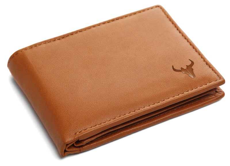 NAPA HIDE Leather Wallet for Men I Handcrafted I Credit/Debit Card Slots I 2 Currency Compartments I 2 Secret Compartments (Tan) - Image 2