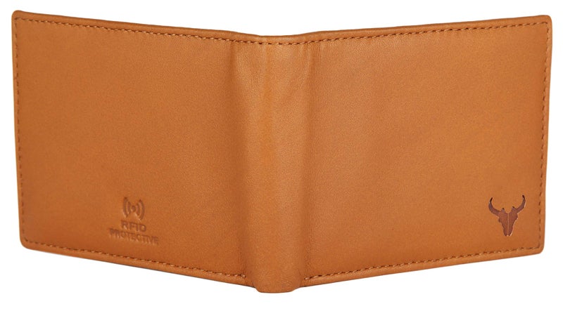 NAPA HIDE Leather Wallet for Men I Handcrafted I Credit/Debit Card Slots I 2 Currency Compartments I 2 Secret Compartments (Tan) - Image 5