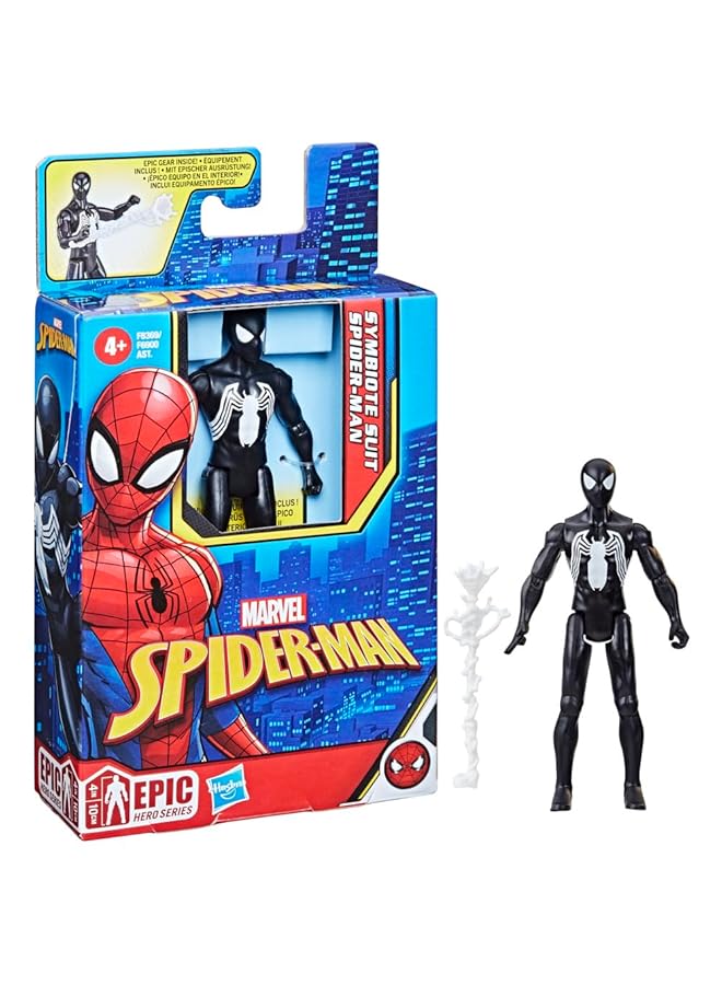 MARVEL Spider Man Epic Hero Series Symbiote Suit Spider Man Action Figure 4 Inch With Accessory Action Figures For Kids Ages 4 And Up - Image 1