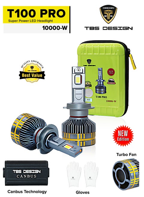 TBS T100 PRO H1 2 Pieces  100W LED Headlight Bulb Assembly 10000 Lumens Xtreme Bright With Color Temperature 6500K