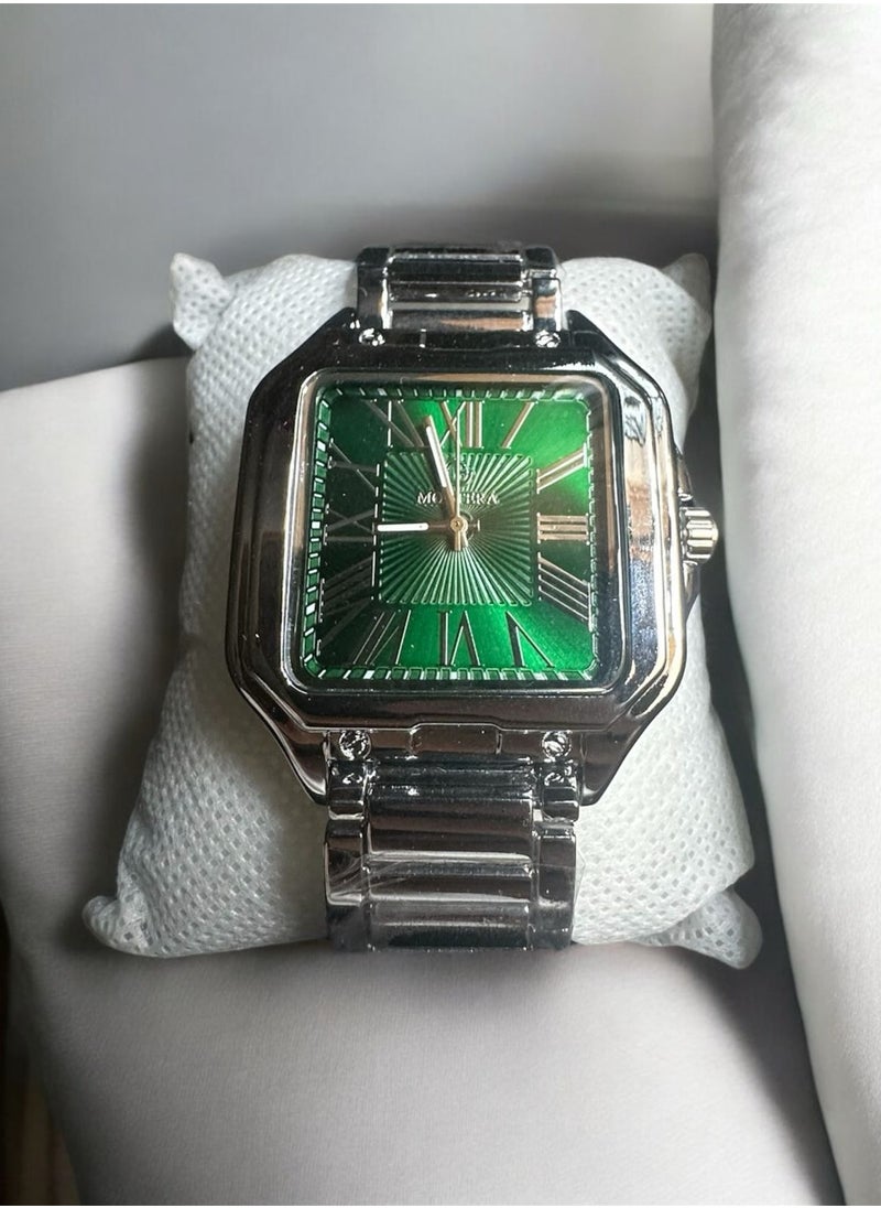 Men's Watch - Square Green Dial with Metal Bracelet - pzsku/Z0D57580296A2751AD90DZ/45/_/1740938670/6cef48a8-85a3-432a-b6d6-11eda4b246da