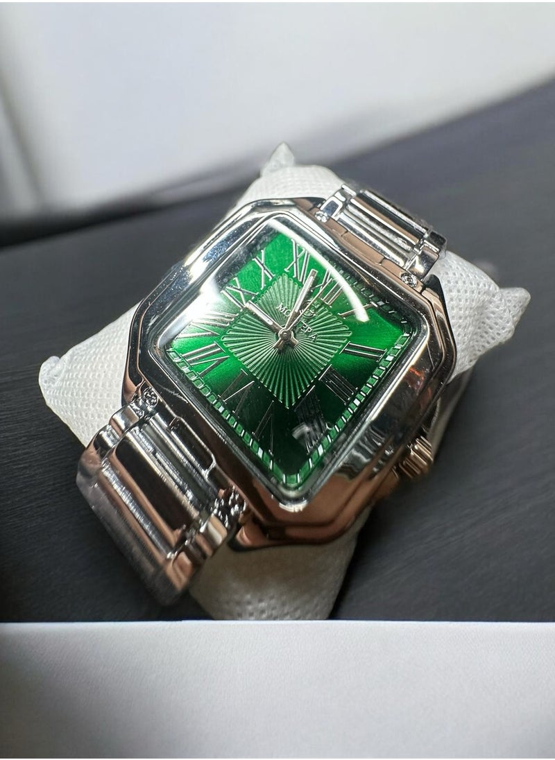 Men's Watch - Square Green Dial with Metal Bracelet - pzsku/Z0D57580296A2751AD90DZ/45/_/1740938681/a2aebc74-3b69-44f1-813a-5c531b13bc75