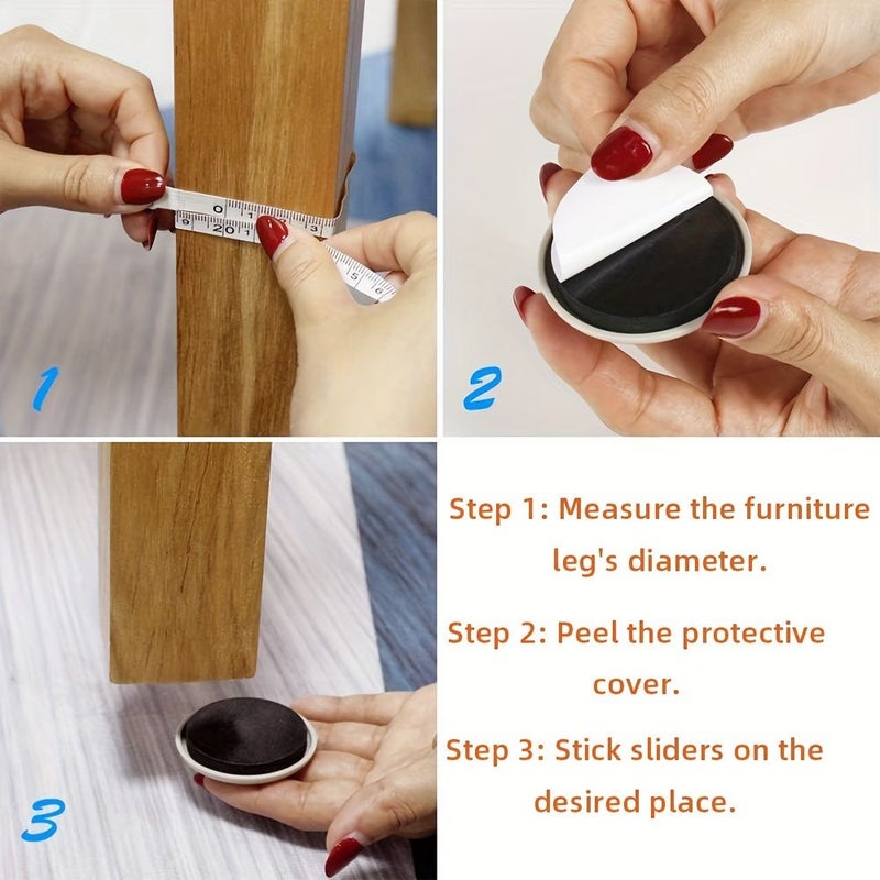 Heavy Duty Furniture Sliders 5 Pcs 3.5cm For Carpet And Hardwood Floor Protection - Image 4