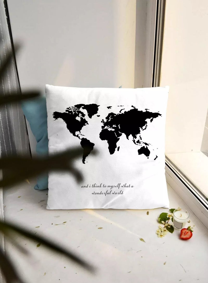 World Map Print Cushion Cover Without Filler - Image 3