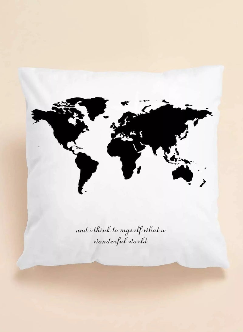 World Map Print Cushion Cover Without Filler - Image 1