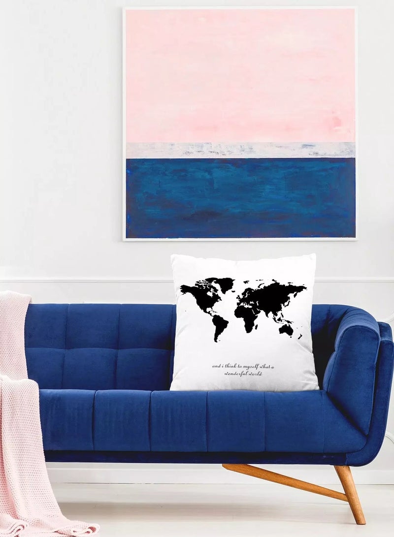 World Map Print Cushion Cover Without Filler - Image 4
