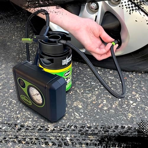 Slime 50138 Flat Tire Puncture Repair, Smart Spair Plus, Emergency Kit for Car Tires, Includes Sealant and Tire Inflator Pump, Suitable for Cars and Other Highway Vehicles, 12 Min Fix - Image 5